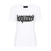 Logo Katoenen T-shirt Dsquared2 , White , Dames