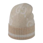 GG Damier Jacquard Cashmere Beanie Gucci , Brown , Dames