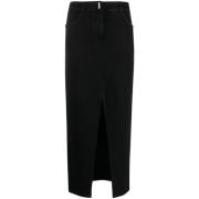 Zwarte Katoenmix Rok - Dameskleding Givenchy , Black , Dames