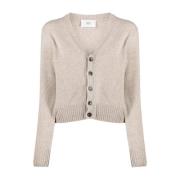 Beige Kasjmier Cardigan met knoopsluiting Ami Paris , Beige , Dames