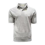 Gris Argento Polo Linnen Filippo De Laurentiis , Gray , Heren