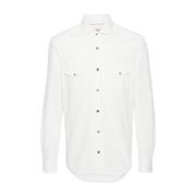 Italiaans Katoenen Shirt Brunello Cucinelli , White , Heren
