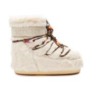 Beige Faux-Fur Sneeuwlaarzen Moon Boot , Beige , Dames