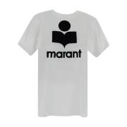 Linnen Logo T-Shirt Isabel Marant Étoile , White , Dames