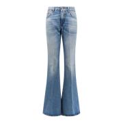 Flared Jeans met Gebruikt Effect Haikure , Blue , Dames