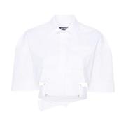 Witte Poplin Overhemd met Uitgesneden Details Jacquemus , White , Dame...