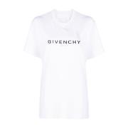 Logo Print Crew Neck T-shirts en Polos Givenchy , White , Dames