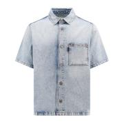Denim Overhemd met Gebruikt Effect Haikure , Blue , Heren