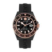 Gmt-I Challenger Zwarte Horloge Philipp Plein , Black , Heren