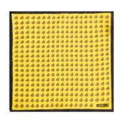 Silk pocket square Moschino , Yellow , Heren