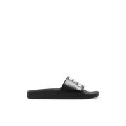 Slippers met logo Moschino , Black , Heren