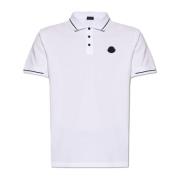 Polo shirt met logo Moncler , White , Heren