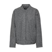 Boucle Bomber Jas Only , Gray , Dames