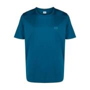 Blauw Logo Katoenen T-shirt C.p. Company , Blue , Heren