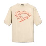 T-shirt met logo Dsquared2 , Beige , Heren