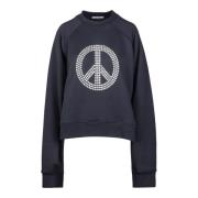 Katoenen sweatshirt met vredessymbooldecoratie Moschino , Black , Dame...