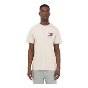 Heren T-shirt van puur katoen met slim fit Tommy Jeans , Beige , Heren