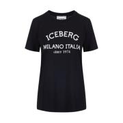 T-shirt met logo Iceberg , Black , Dames