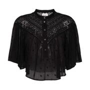 Zwarte Broderie Anglaise Shirt Isabel Marant Étoile , Black , Dames
