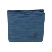 Pre-owned Leather wallets Louis Vuitton Vintage , Blue , Dames