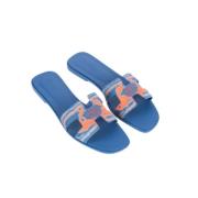 Pre-owned Canvas sandals Hermès Vintage , Blue , Dames