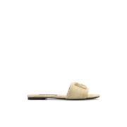 Slippers met logo Dolce & Gabbana , Beige , Dames