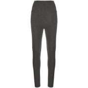 Grijze Broek met Hoge Taille en Geribbelde Manchetten Saint Laurent , ...