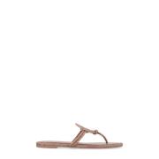 Roze Leren Sandalen met Strass Details Tory Burch , Pink , Dames