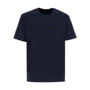 Navy Crew-neck T-shirt met Voorborduursel Brioni , Blue , Heren