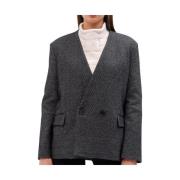 Gestructureerde Herringbone Double-Breasted Blazer Liviana Conti , Bla...