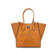 Bloemen Geborduurde Leren Handtas Ermanno Scervino , Brown , Dames