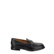 Zwarte Leren Loafers met T Ring Accessoire Tod's , Black , Dames