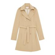 Trenchcoat met Dubbele Knopenrij Patrizia Pepe , Beige , Dames