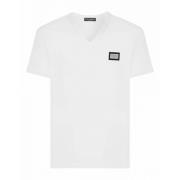 Klassieke V-hals T-shirt Dolce & Gabbana , White , Heren