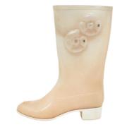Pre-owned Rubber boots Chanel Vintage , Beige , Dames