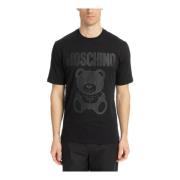 Abstract Logo Teddy Bear T-shirt Moschino , Black , Heren