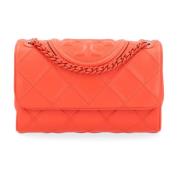 Zachte gewatteerde schoudertas in Amarena kleur Tory Burch , Orange , ...