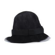 Zwarte wollen hoed met grijze details Comme des Garçons , Black , Here...