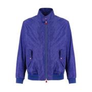 Jas van technische stof met dubbele ritssluiting Kiton , Blue , Heren