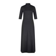 Elegante Jurk van Fijngebreid Materiaal Vince , Black , Dames