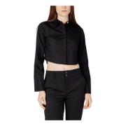 Zwarte Klassieke Kraag Shirt Only , Black , Dames