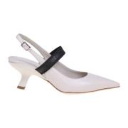 Leren Bonbon Pumps met Elastiek Vic Matié , White , Dames