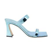 Flaminia Vierkanteeus Leren Muiltjes Giuseppe Zanotti , Blue , Dames