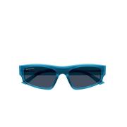 Blauwe Transparante Vierkante Zonnebril Balenciaga , Blue , Unisex