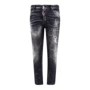 Zwarte Denim Skater Jeans Dsquared2 , Black , Heren