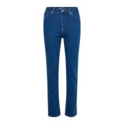 Slim-Fit High-Waisted Jeans Part Two , Blue , Dames