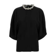 Zwart T-shirt met kristallen ketting Stella McCartney , Black , Dames
