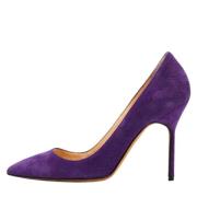 Pre-owned Suede heels Manolo Blahnik Pre-owned , Purple , Dames