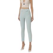 Slim Fit Broek met Kleppen Elisabetta Franchi , Green , Dames