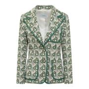 Elegante Juweelknoop Blazer Jas Casablanca , Green , Dames